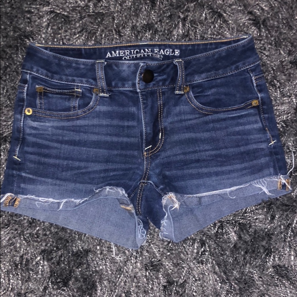 AEO super stretch shortie jean shorts size- 0